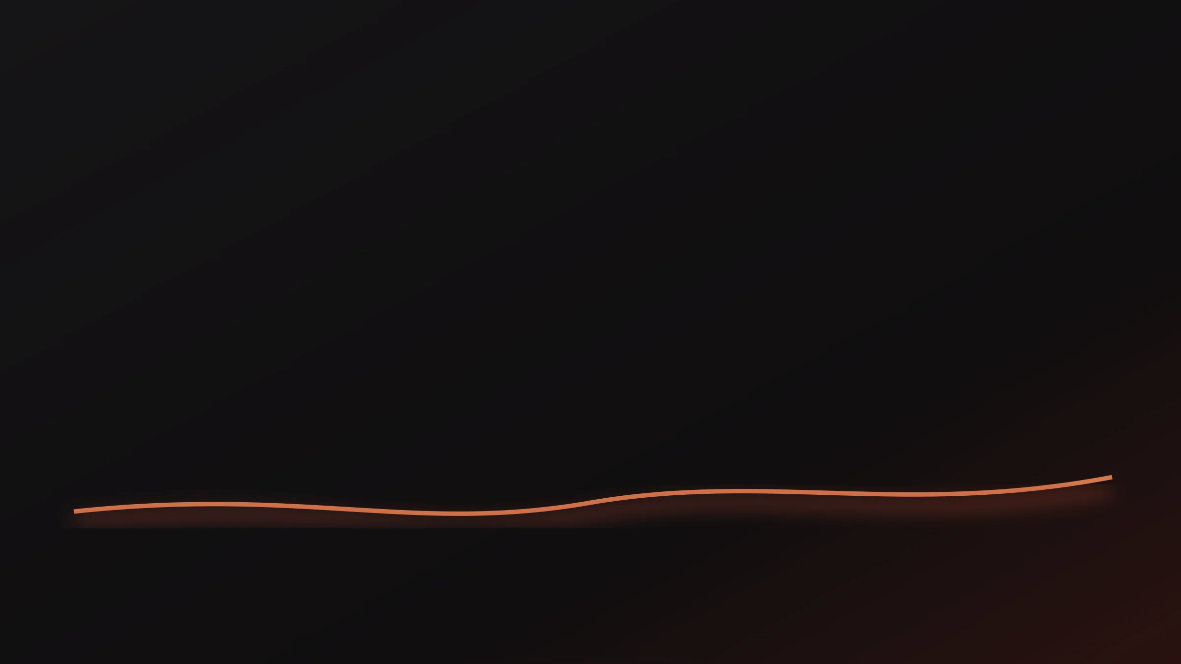 Wide charcoal desktop wallpaper with a thin copper horizon glow